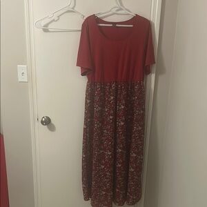 Red Casual Maxi Sundress with Flutter Sleeves